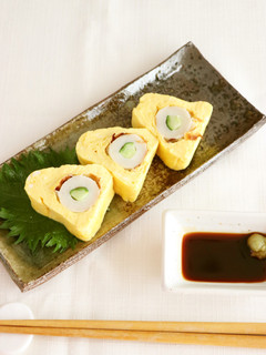 おつまみ、お弁当に 三角たまご焼き-レシピのメイン写真
