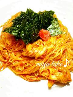 素麺で♡明太キムチパスタ風〜♪-レシピのメイン写真