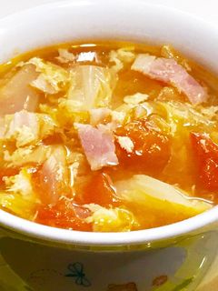 野菜たっぷり卵入り☆トマトのスープ-レシピのメイン写真