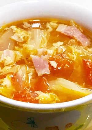 野菜たっぷり卵入り☆トマトのスープ-レシピのメイン写真