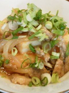 厚揚げの豚こま&玉ねぎ入り甘酢あんかけ-レシピのメイン写真