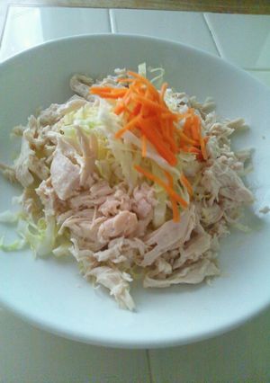 簡単☆電子レンジで蒸し鶏のサラダ-レシピのメイン写真