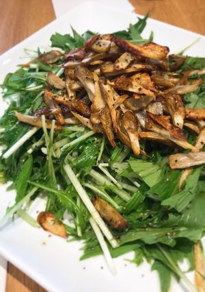 カリカリごぼうと水菜のレモンサラダ-レシピのメイン写真