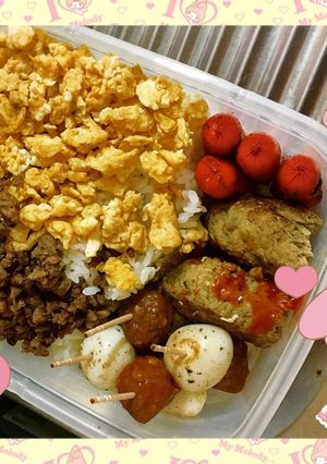 鶏そぼろ弁当♡野菜なし-レシピのメイン写真