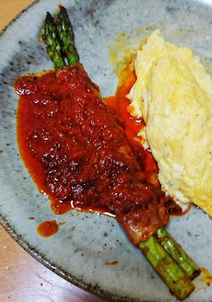 トマトジュースで豪華なアスパラベーコン-レシピのメイン写真