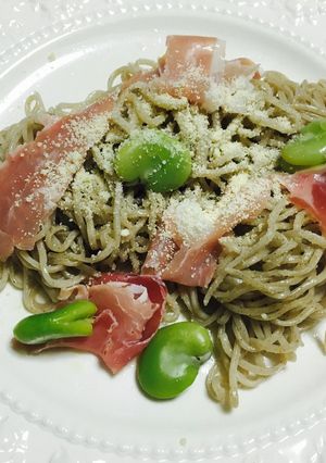 そらまめと生ハム♡イタリアンそばアレンジ-レシピのメイン写真