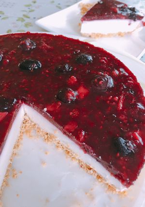 水切りヨーグルトでレアチーズケーキ♪-レシピのメイン写真