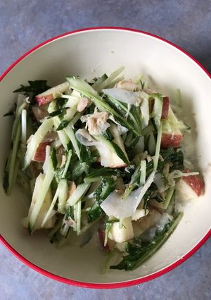 水菜とりんごのさっぱりサラダ-レシピのメイン写真