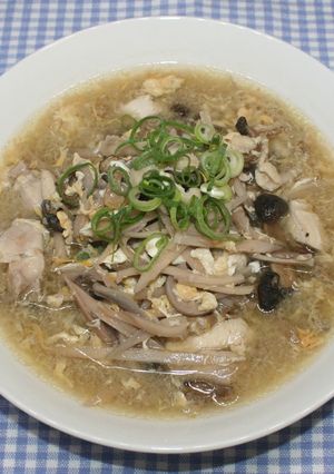 ドライベジ麺乾燥れんこん麺で鶏肉卵スープ-レシピのメイン写真