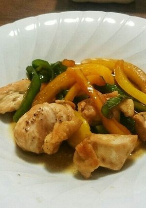 鶏むね肉とパプリカのココナッツオイル炒め-レシピのメイン写真