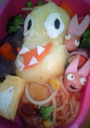 おしりかじりむし～～（キャラ弁）-レシピのメイン写真