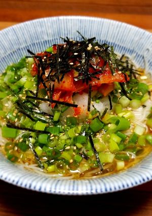 ねぎたっぷり！キムチおろしそうめん-レシピのメイン写真