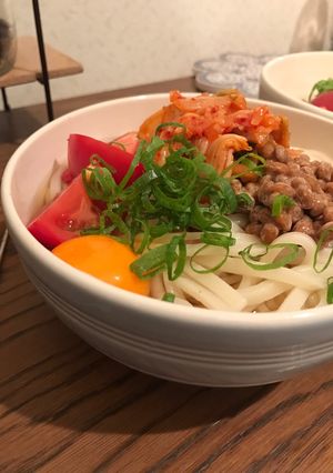 トマトと納豆キムチの冷製うどん-レシピのメイン写真