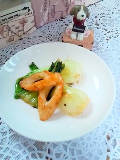 材料2つ チンゲン菜と竹輪のマヨわさ-レシピのメイン写真