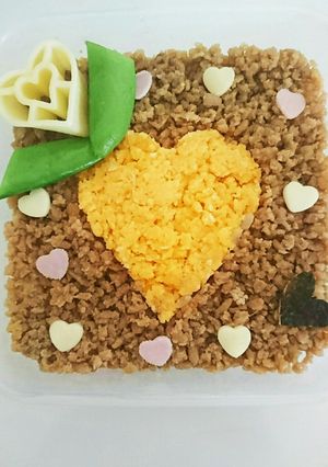 ハートのそぼろ弁当❤-レシピのメイン写真