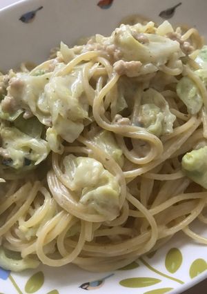 大豆ミートキャベツ豆乳パスタ-レシピのメイン写真