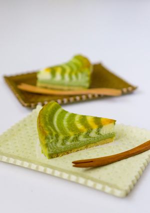 抹茶のゼブラチーズケーキ-レシピのメイン写真
