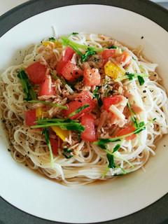ツナトマト洋風素麺-レシピのメイン写真