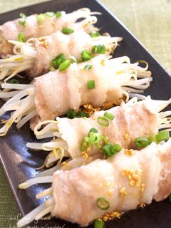 レンチンde♬中華風もやし豚巻きポン酢-レシピのメイン写真