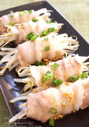 レンチンde♬中華風もやし豚巻きポン酢-レシピのメイン写真