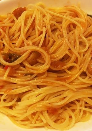 余ったスープでトマトパスタ-レシピのメイン写真