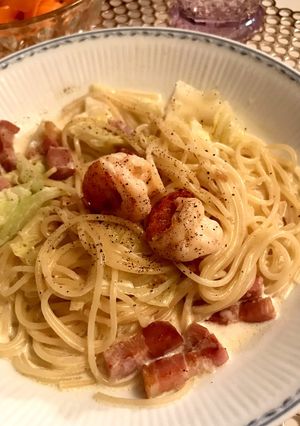 海老と春キャベツのクリームパスタ-レシピのメイン写真