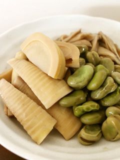 夕食弁当に♪絶品♪淡竹と空豆と舞茸の煮物-レシピのメイン写真