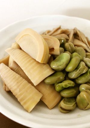 夕食弁当に♪絶品♪淡竹と空豆と舞茸の煮物-レシピのメイン写真