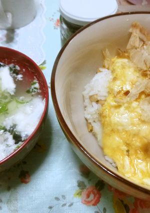 山イモのとろろ卵かけご飯　カツオ節入り-レシピのメイン写真