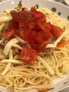 トマト、ツナ、新玉ねぎの、冷製パスタ!-レシピのメイン写真