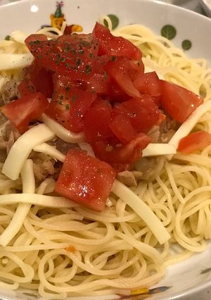 トマト、ツナ、新玉ねぎの、冷製パスタ!-レシピのメイン写真