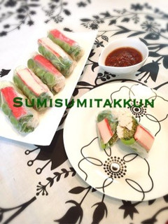 胸肉ととろろ昆布の生春巻き♪-レシピのメイン写真