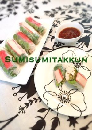胸肉ととろろ昆布の生春巻き♪-レシピのメイン写真