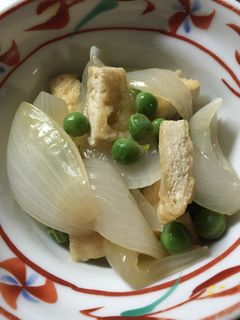 新タマと青えんどうのお揚げ煮-レシピのメイン写真