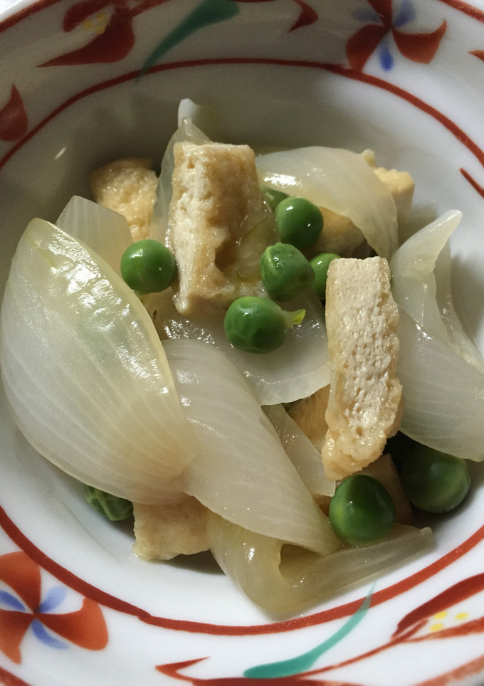 新タマと青えんどうのお揚げ煮-レシピのメイン写真