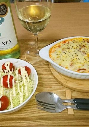 ☆男飯☆016 冷凍餃子でラザニア風-レシピのメイン写真