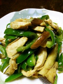 鶏胸ピーマン茄子カレー 細切り炒め-レシピのメイン写真