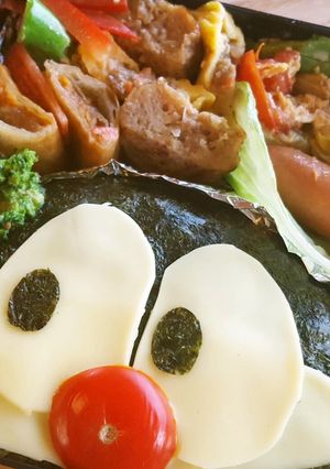 キャラ弁：ドラえもん（顔半分バージョン）-レシピのメイン写真