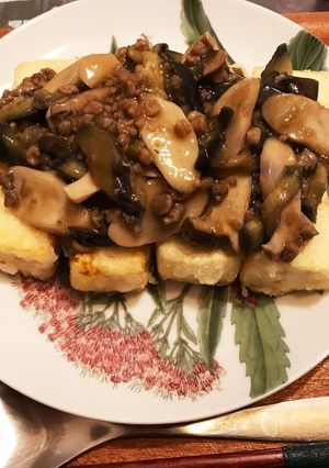 大豆のお肉を使ったあんかけ揚出し豆腐-レシピのメイン写真