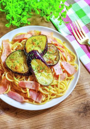 生姜が決め手♡なすベーコンの和風パスタ♡-レシピのメイン写真