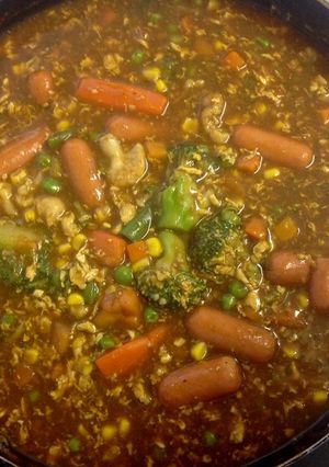 超時短 卵とウインナーのスタミナカレー-レシピのメイン写真