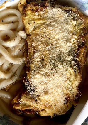 卵焼きを崩してびっくりカレーうどん！-レシピのメイン写真