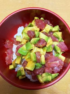 アボカドマグロ丼(わさび醤油で)☆-レシピのメイン写真