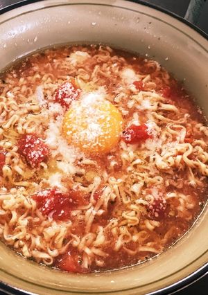 パパのお手軽ランチ!トマトチキンラーメン-レシピのメイン写真