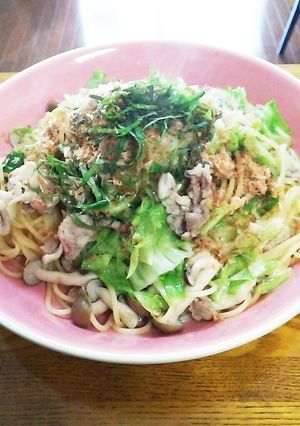 簡単！！豚肉ときゃべつのパスタ ゆず胡椒-レシピのメイン写真
