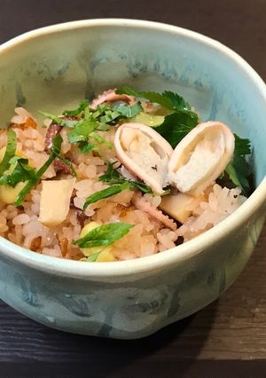 「そら豆・タコ・三つ葉 ・炊き込み御飯」-レシピのメイン写真