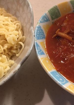 サッポロ一番トマト煮込みつけ麺☆みそ風味-レシピのメイン写真
