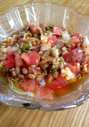 ☆栄養満点☆納豆トマトキムチそうめん-レシピのメイン写真