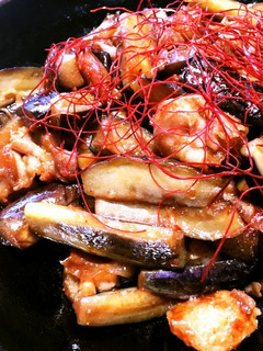 簡単!豚肉とナスの韓国風味噌炒め-レシピのメイン写真