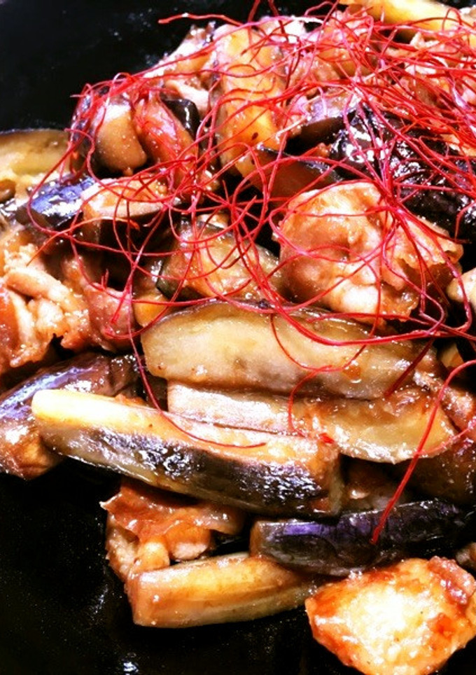 簡単！豚肉とナスの韓国風味噌炒め-レシピのメイン写真